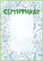 Школьный сертификат шаблон №61