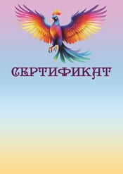 Сертификат детский с яркой птицей шаблон №73