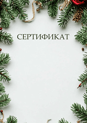 Сертификат рождественский шаблон №207