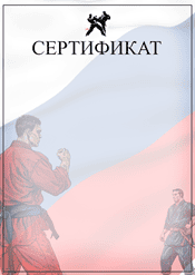 Сертификат единоборства шаблон №223